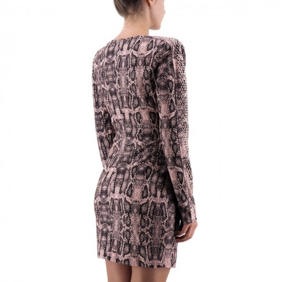 Aniye By Python Print Studded Sleeve Mini Sheath Dress Size Medium - Picture 4 of 15